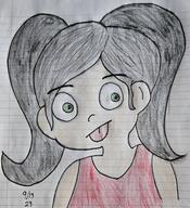 dress kid little looking_at_viewer maya pigtails sketch sticking_tongue_out young // 2696x2952 // 3.1MB