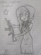 coco drawing dress gun hood rifle russia russian russian_text sketch smiline smiling star // 3120x4160 // 2.9MB