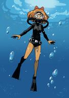 bubbles drawing goggles high_effort looking_at_viewer mymy scuba_diving under_water water // 2480x3508 // 1.2MB