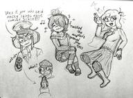 artist:midkyk coco cute dictator henk maya mymy pointing_gun posing singing sketch talking // 1024x756 // 250KB
