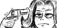 artist:oekakigod gun holding_object no_color oekaki revolver vera // 500x250 // 57KB