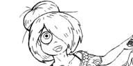 artist:oekakigod happy looking_at_viewer maya no_color oekaki // 500x250 // 31KB