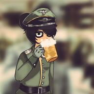 cup drink drinking looking_at_viewer maya nazi_outfit nazi_soldier zorinhakekk_(artist) // 1000x1000 // 89KB