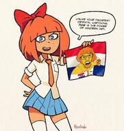 drawing dutch_flag feraljak looking_at_viewer mymy niggerwiggle paper smug stroopwafelsap tranime // 1134x1200 // 232KB