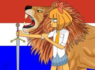 drawing dutch_flag lion looking_forward lorenzo mymy niggerwiggle smiling stroopwafel sword traced // 2048x1515 // 276KB