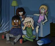 Artist:1azy_zelig cleo coco color high movie scared sitting yfke zoey // 1080x893 // 692KB