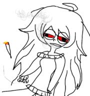 drawing maya red_eyes smoking weed // 631x674 // 143KB