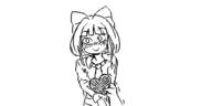 giving_something heart looking_at_viewer mymy oekaki sisa smiling stroopwafel // 500x250 // 20KB