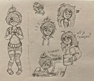 artist:midkyk computer gamer maya no_color sketch // 2048x1769 // 799KB