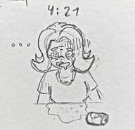artist:midkyk beer drunk no_color puking sketch vera // 2048x1976 // 689KB