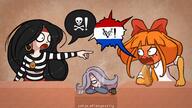 angry annoyed arguing artist:studio_massa cigarette cup dutch_flag Illustraties_(official) kiki mad mymy official_art petjeaf pirate skull smoking text vera voc // 3840x2160 // 4.2MB