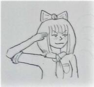 drawing mymy niggerwiggle salute sketch smiling smug // 473x441 // 32KB