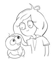 coco crossover drawing happy looking_at_each_other petting pim_(smiling_friends) sketch smiling // 641x706 // 97KB