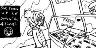 black_and_white caption frown goyslop maya oekaki ordering sweating // 500x250 // 35KB