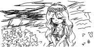 angelic artist:oekakigod coco flowers no_color oekaki sisa smiling // 500x250 // 47KB