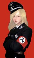 armband coco edit gastillustratie iron_cross looking_at_viewer nazi smiling south_african_nazi swastika triskele uniform // 1327x2247 // 1.4MB