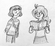 artist:midkyk ilse looking_at_each_other roos sketch talking // 1024x866 // 248KB