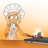 anti-frog artist:huwabag coco cooking frog frying_pan pepe // 1290x1300 // 571KB