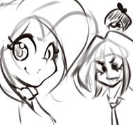 black_and_white coco derp_eyes maya mymy sketch // 700x656 // 218KB