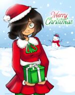 artist:hal christmas maya present snow // 1556x1979 // 3.1MB