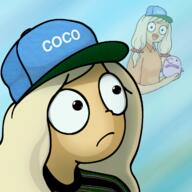 album_cover artist:entiral blobfish cap coco frown looking_at_viewer sad tyler_the_creator wolf_(tyler_the_creator) wolf_haley // 1200x1200 // 1.4MB