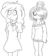 black_and_white coco derp_eyes looking_down maya nervous sketch smiling // 856x986 // 186KB