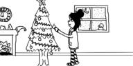 black_and_white christmas drawing maya oekaki // 500x250 // 23KB