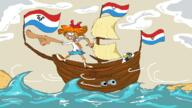 drawing dutch_flag exaggerated kaptain_koek mymy niggerwiggle pointing sailing sea ship voc // 1280x720 // 60KB