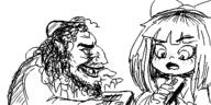 artist:oekakigod gun kike mymy no_color oekaki // 500x250 // 55KB