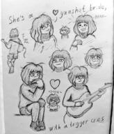 artist:midkyk guitar happy love sketch smile zoey // 875x1024 // 209KB