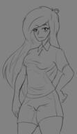 black_and_white coco drawing hot looking_at_viewer shorts sketch // 348x603 // 55KB