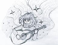 artist:midkyk guitar playing_instrument sketch zoey // 1024x796 // 180KB