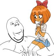 blushing bow gapejak happy mymy niggerwiggle orange soyjak stubble swolesome variant:gapejak wholesome_soyjak // 1020x1050 // 424KB