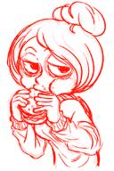 burger eating looking_at_viewer maya sketch // 568x850 // 184KB