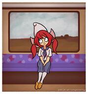 artist:studio_massa clogs hat Illustraties_(official) looking_up official_art petjeaf sitting smiling text Train Trijn // 2334x2500 // 4.7MB