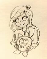 angelic artist:midkyk coco cute innocent no_color plushie sketch // 1633x2048 // 620KB