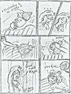 artist:midkyk bed coco comic maya no_color sketch sleeping // 767x1024 // 206KB