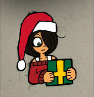 christmas drawing happy looking_down maya present santa_hat sketch smiling // 1179x1219 // 871KB